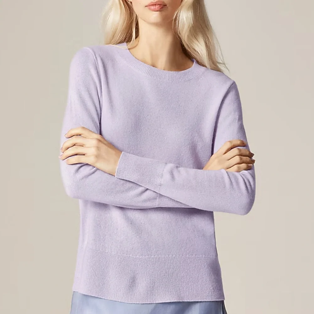 J crew Cashmere classic-fit crewneck sweater Sweet Hyacinth